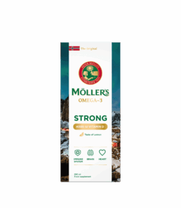 Möller‘s strong vitamin D zivju eļļa ar citronu garšu, 250 ml